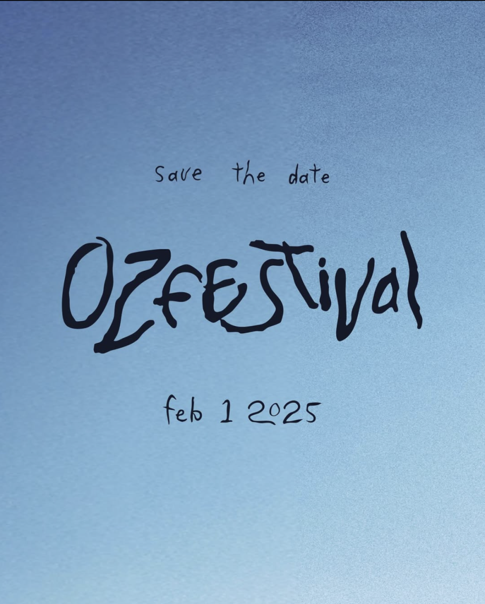 A screenshot of Student Life's OzFest 2025 Instagram announcement. The text reads "Save the date OzFestival Feb. 1 2025"